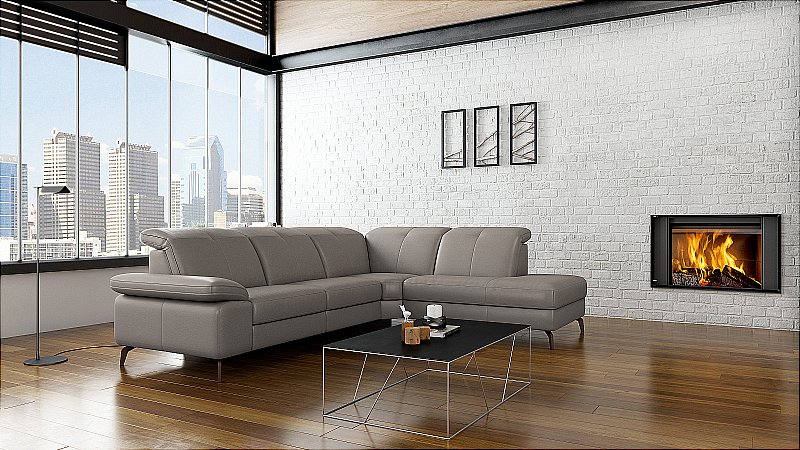 Rom - Davis Leather Corner Sofa